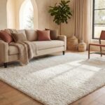 SAFAVIEH Area Rug 8x10 - August Shag Collection - Large - Ivory, Solid Pattern, Non-Shedding & Easy Cleaning, Plush Thick Pile, Ideal for Living Room, Bedroom, Dining Space (AUG900C)