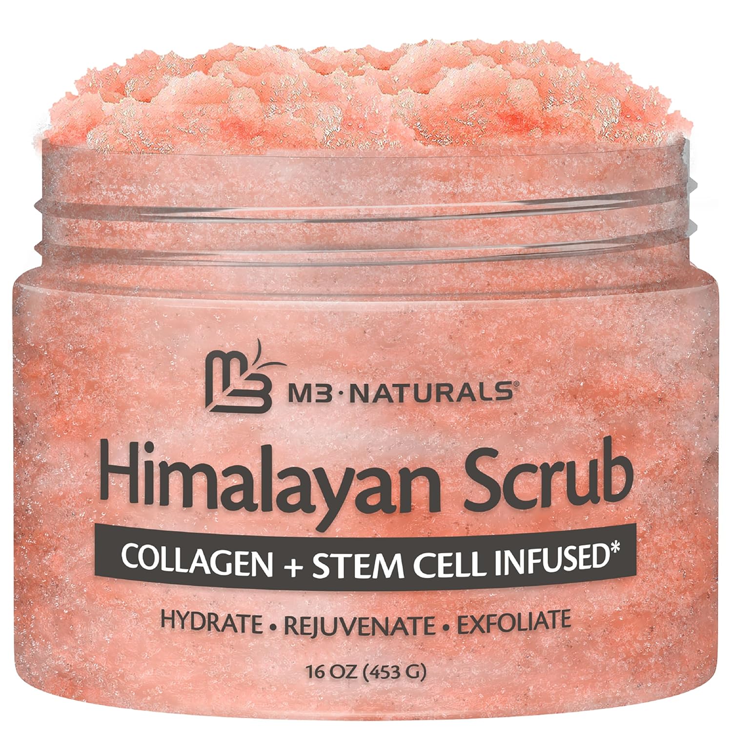 Himalayan Salt Scrub, Face, Foot, and Body Exfoliator with Collagen and Stem Cells, Exfoliating Scrub for Toning, Cellulite, and Skin Care by M3 16 fl oz Himalayan Salt Scrub, Face, Foot, and Body Exfoliator with Collagen and Stem Cells, Exfoliating Scrub for Toning, Cellulite, and Skin Care by M3 16 fl oz