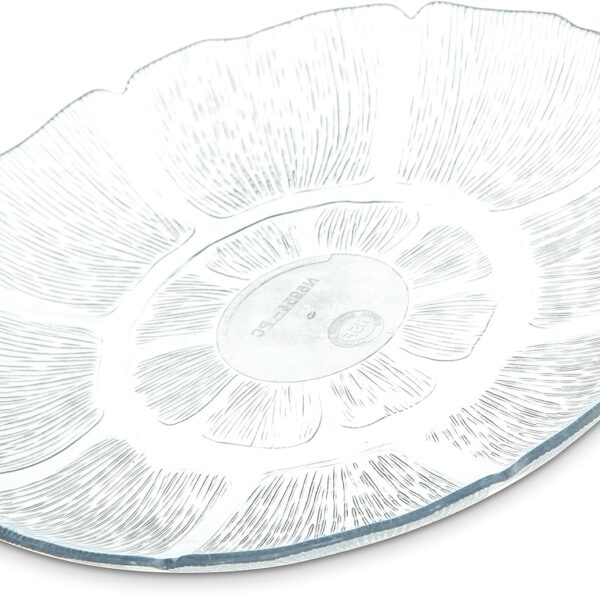 Carlisle FoodService Products Petal Mist Reusable Plastic Plate for Catering, Buffets, Restaurants, Polycarbonate (Pc), 7.68 Inches, Clear, (Pack of 36)