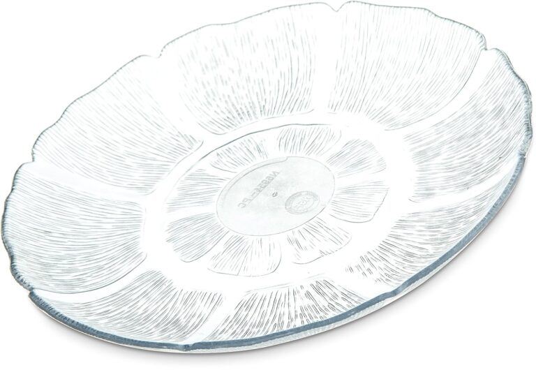 Carlisle FoodService Products Petal Mist Reusable Plastic Plate for Catering, Buffets, Restaurants, Polycarbonate (Pc), 7.68 Inches, Clear, (Pack of 36)