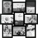 Malden International Designs 5 x 7 9-Opening Dimensional Collage Photo Wall Frame, Black