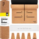 Luxury Cork Yoga Mat - Non Slip, Extra Thick Grip. Thicker, Longer, and Wider for More Comfort and Support. Tough Enough For Hot Yoga. Natural, Non Toxic, and Eco Friendly. Optional Alignment Lines.