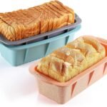 MONGSEW 3PCS Silicone Bread Loaf Pan, Non-Stick Bread Pans for Baking, Easy Release Loaf Pan, Great for Homemade Bread, Cakes, Brownies, Dishwasher Safe (3 Colors, Nesting Design)