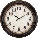 Westclox Traditional Large Wall Clock Battery-Operated Clock for Living Room, Bedroom, Office | Ideal Housewarming Gift (20 Inch, Rustwood)
