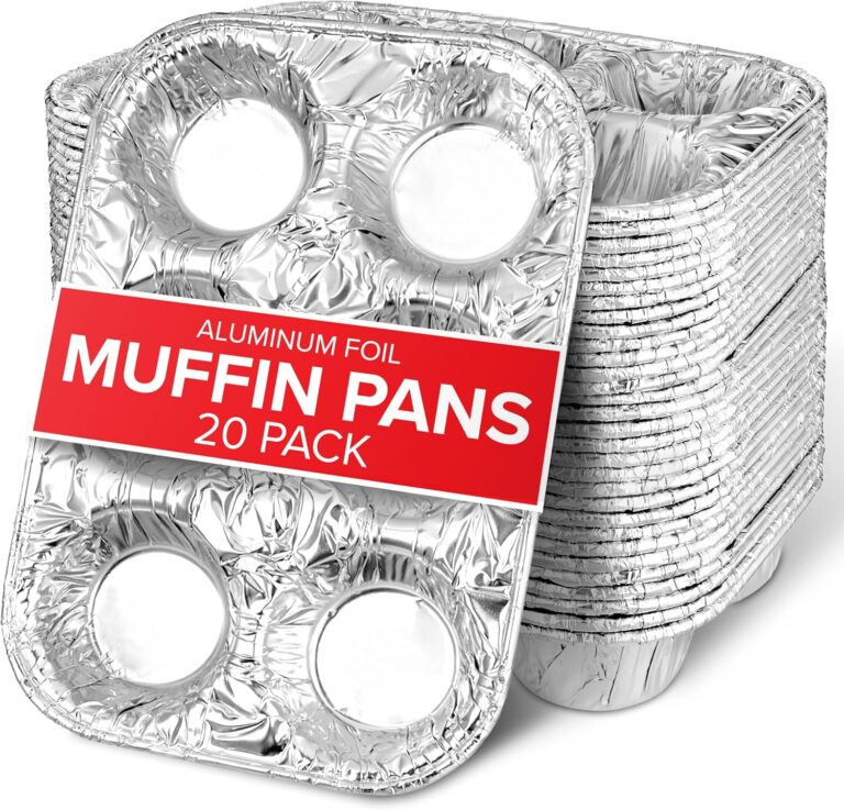 Stock Your Home (20-Count Disposable Muffin Tins 6-Cup, Standard Size Foil Muffin Pans, Aluminum Cupcake Tin for Baking, To-Go Trays for Bake Sales, Parties, Holidays
