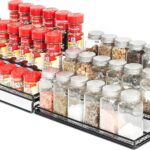 GONGSHI Spice Rack Organizer for Cabinet, Pantry and Countertop, 3 Tier Expandable Seasoning Shelf, Black