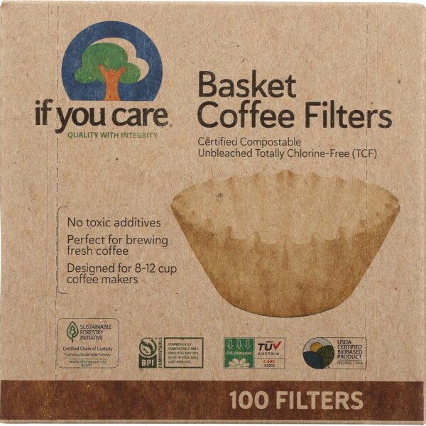 If You Care Coffee Filter Baskets ( 1x100 CT ), Fits 8-12 Cup Drip Coffee Makers