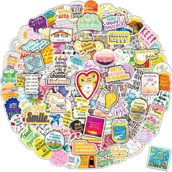 300PCS Motivational Sticker, Inspirational Words Stickers for Teens Adults Students Teacher Employees Vinyl Encouraging Positive Affirmation Stickers for Water Bottles Laptop Decals Scrapbook Journal