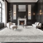 Washable Rugs 8x10 for Living Room - Stain Resistant Non-Shedding Modern Abstract Area Rug, Soft Thin Indoor No Slip Carpet for Bedroom, Dining Table, Home Office - Charcoal Grey (8'x10')