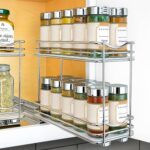 LYNK PROFESSIONAL Pull Out Spice Organization for Cabinets - 4-3/8 inch Wide  Spice Rack for Inside Cabinets, Slide Out Spice Rack Organizer for cabinet  Pull Out Spice Rack, Sliding 2 Tier Chrome