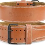 DMoose Fitness Weight Lifting Belt for Lower Back Support - 5mm Thick Genuine Leather Gym Belt for Squats, Deadlifts & Powerlifting - Double Prong Buckle with 10 Holes Adjustability for Men & Women