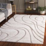 SAFAVIEH Florida Shag Collection Area Rug - 5'3" x 7'6", Cream & Beige, Non-Shedding & Easy Care, 1.2-inch Thick Ideal for High Traffic Areas in Living Room, Bedroom (SG471-1113)