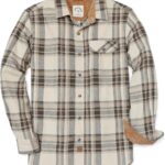 Dubinik 6 oz Flannel Shirt for Men Long Sleeve Casual Button Down Brushed 100% Cotton Shirt