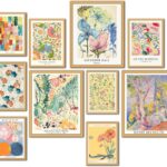 LANCHI95 10 Pcs Vintage Eclectic Wall Art Prints, Trendy Maximalism Poster for Aesthetic, Abstract Eclectic Wall Decor Van Gogh William Morris Matisse Monet Maximalist Famous (Unframed)