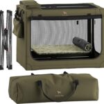 Noah & Paw Collapsible Dog Crate 36 Inches, XL Dog Crate for XL, Large Medium Breed, Travel Kennel for Car, Includes Pet Mat for Pet Cage, 2 Storage Pockets, Handbag, 10mm Locking Zippers 36*25*23