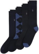 POLO RALPH LAUREN Men’s Assorted Pattern Dress Crew Socks (4-Pack)