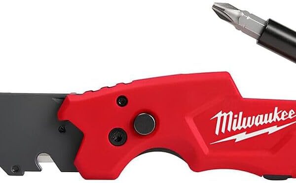 Milwaukee FASTBACK Compact Knife, and FASTBACK 6-in-1 Folding Utility Knives, w/Blade (knife 2pack) Red-black