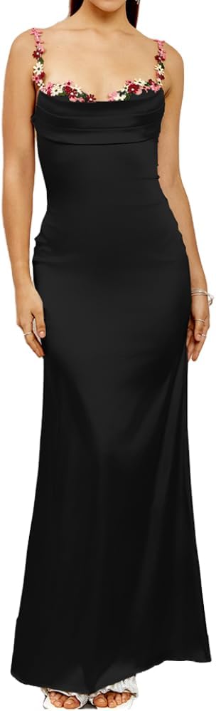 Colysmo Women's Satin Spaghetti Strap Slip Bodycon Maxi Dress Sleeveless Wedding Guest Elegant Evening Party Dresses Colysmo Women's Satin Spaghetti Strap Slip Bodycon Maxi Dress Sleeveless Wedding Guest Elegant Evening Party Dresses