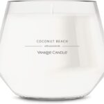 Yankee Candle Studio Scented Candle with up to 50 Hour Burn Time, Premium Plant Wax Blend for Consistent Burn, 10 oz Jar Candle with Room Filling Fragrance, Coconut Beach (Pack of 1)
