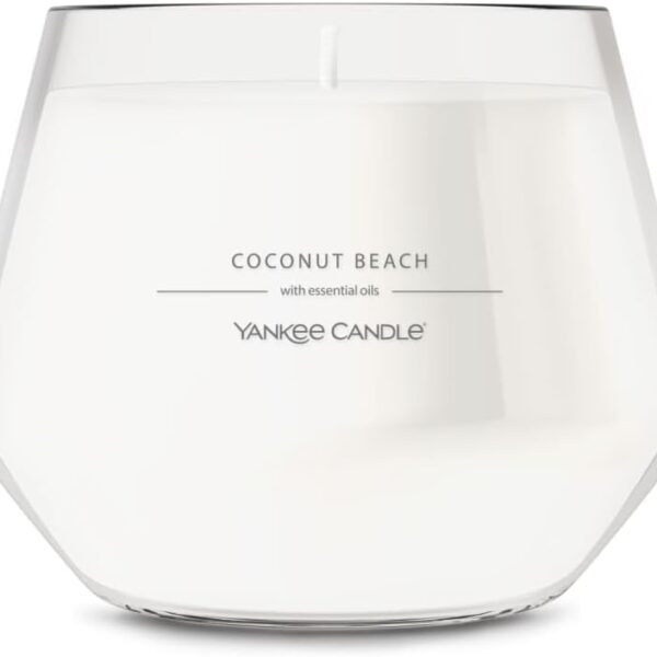 Yankee Candle Studio Scented Candle with up to 50 Hour Burn Time, Premium Plant Wax Blend for Consistent Burn, 10 oz Jar Candle with Room Filling Fragrance, Coconut Beach (Pack of 1)