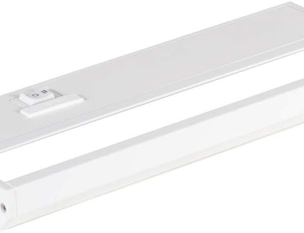 LED Under Cabinet Lighting Hardwired - 3CCT 9 Inch White Finish - Undercabinet Lights for Kitchen - Linkable Undercounter Dimmable Plug in Light or Hard Wired - Under Counter Fixture Direct Wire