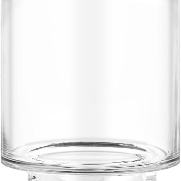 CYS EXCEL 6.5" x 5.5" Clear Glass Hurricane Candle Holder Vase  Cylinder Vase for Pillar & Floating Candles, Wedding Centerpieces & Home Dcor