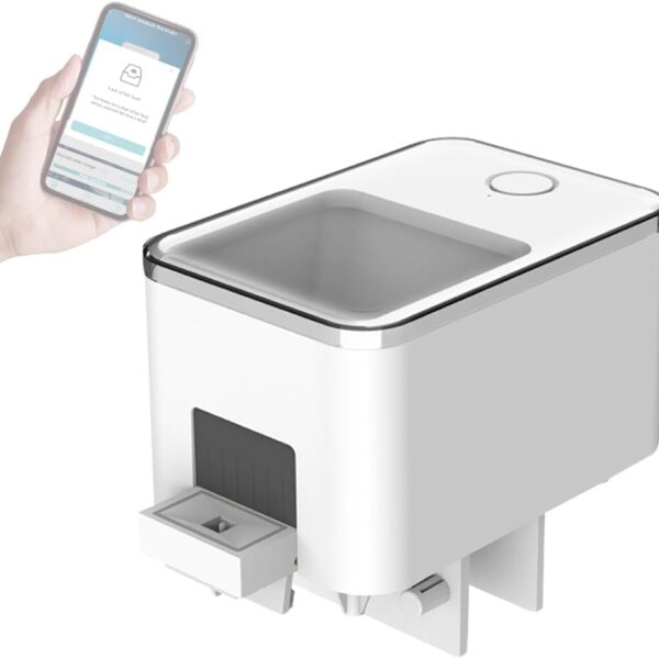 Weytoll Automatic Fish Feeder for Aquarium, WiFi Intelligent Timing Aquarium Goldfish Feeder with 100ML Large Capacity and Mobilephone APP Control Suitable for a Variety of Feed