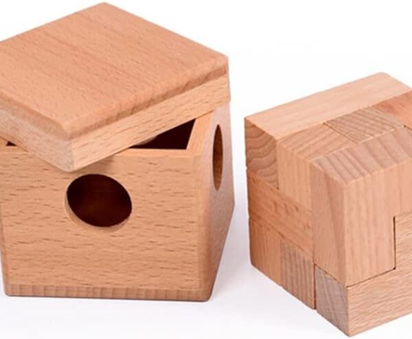 3D Soma Cube Puzzle, 7pcs Wooden Assembly & Disentanglement Puzzle Snake Cube, IQ Logical Brain Teaser Games, Fidget Stress Toys Gift for Adults