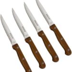 IMUSA 4pc Stainless Steel Steak Knife Set with Wood Handle