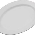 Everyday White Porcelain Oval Serving Platter, 16 Inch Large Turkey Platter for Thanksgiving, Dishwasher and Oven Safe Dinnerware