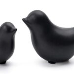 Notakia Small Birds Statues Home Decor Modern Style Decorative Ornaments for Living Room Decor, Bedroom, Office Desktop, Cabinets (Black 2Pcs Birds)