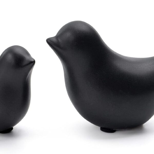 Notakia Small Birds Statues Home Decor Modern Style Decorative Ornaments for Living Room Decor, Bedroom, Office Desktop, Cabinets (Black 2Pcs Birds)