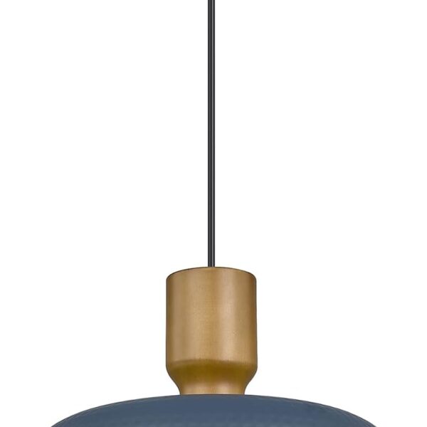 Darkaway Pendant Light Fixtures Ceiling Hanging with Hammered Metal Shade, Modern Pendant Light for Kitchen Island Lighting Hanging Lamp Adjustable Height, Medium
