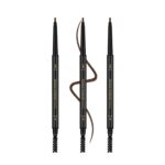 3Pcs Waterproof Eyebrow Pencil Dark Brown, Premium Eye Brow Pencil Brn with Spoolie Brush, Longwearing for Perfect Brows, Professional, Precision, Defines, Double-ended Eyebrow Pen for Women, O'CHEAL