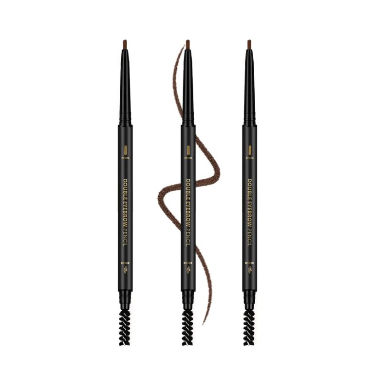 3Pcs Waterproof Eyebrow Pencil Dark Brown, Premium Eye Brow Pencil Brn with Spoolie Brush, Longwearing for Perfect Brows, Professional, Precision, Defines, Double-ended Eyebrow Pen for Women, O'CHEAL