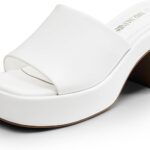 DREAM PAIRS High Chunky Platform Heels for Women Fashion Comfort Slip on Square Open Toe Block Heel Sandals