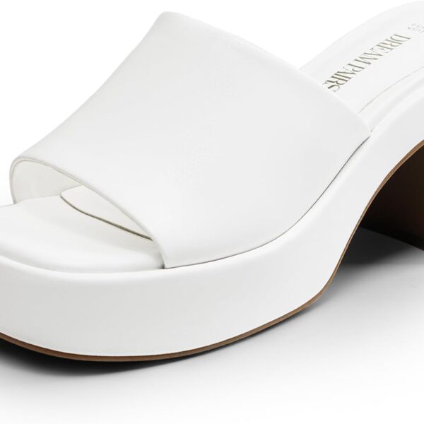 DREAM PAIRS High Chunky Platform Heels for Women Fashion Comfort Slip on Square Open Toe Block Heel Sandals