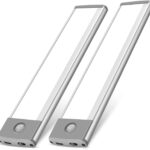30-LED Under Cabinet Lights,USB Rechargeable Kitchen Cupboard Night Light,Battery Operated Under Counter Closet Lighting,Motion Detector Night Light,Wireless Magnetic Motion Activated Light-2Pack