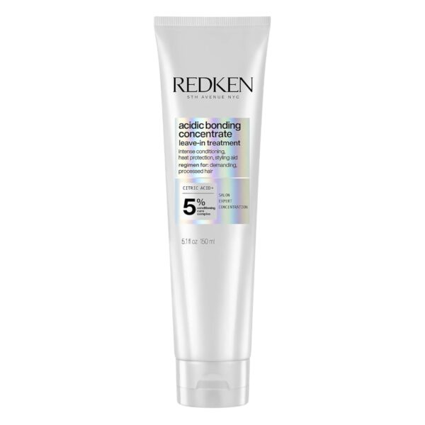 Redken Acidic Bonding Concentrate Leave In Conditioner - For Weak & Damaged Hair, Bond Building & Strengthening Hair Repair Treatment, Smooths & Provides Heat Protection