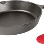 Lodge Seasoned Cast Iron Skillet - 10.25 inch - Pre-Seasoned Frying Pan - Heavy-Duty Skillet - Hot Handle Holder Included - Features 2 Pouring Spouts