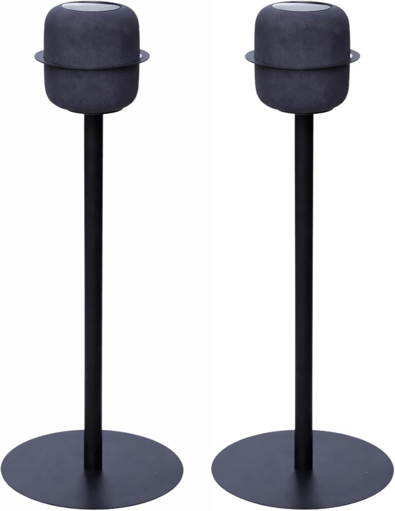 Speaker Stand for Apple HomePod & HomePod 2, 37-Inch Floor Stand with Built-in Cable Management, Powder-Coated Steel, Sleek Modern Design, Secure Precision-Fit Ring