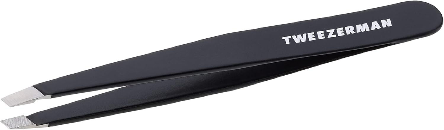 Tweezerman Stainless Steel Slant Tweezer - Eyebrow Tweezers for Women and Men (Black) Tweezerman Stainless Steel Slant Tweezer - Eyebrow Tweezers for Women and Men (Black)