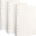 Toplive A5 Refill Paper, [3 Pack] 100GSM Thick 6 Hole Filler Inserts - 135 Sheets (270 Pages) for 6 Ring Binder Journal Notebook, Blank