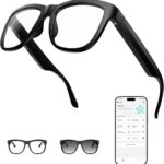 AI Smart Bluetooth Translation Glasses,Smart Glasses with 140+ Languages Online Translation and Color-Change Lens,Built-in Mic & Speakers,Anti-Blue Light Lens with Listening Voice Control