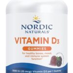 Nordic Naturals Vitamin D3 Gummies, Wild Berry - 120 Gummies - 1000 IU Vitamin D3, 1.4 mg Iron - Great Taste - Healthy Bones, Mood & Immune System Function - Non-GMO - 120 Servings