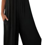 ANRABESS Women Jumpsuits 2026 Casual Sleeveless Spaghetti Strap Boho Wide Leg Rompers Summer Outfits Beach Vacation Clothes