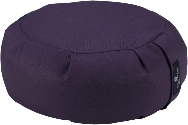 Hugger Mugger Zafu Meditation Cushion - Support in Cross-Legged Sitting, Buckwheat Filled, Durable Fabric, Convenient Handle, Handmade in USA