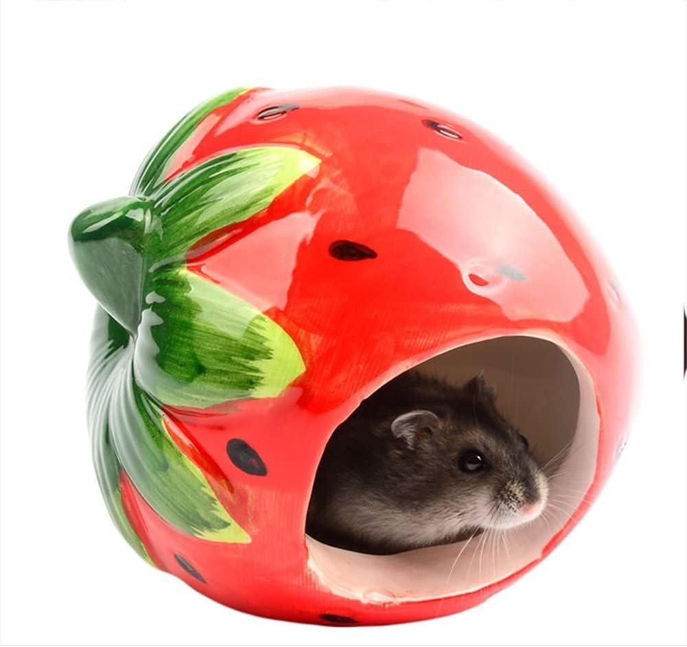 Cool Hamster House Hideout Suitable for Hamsters Less Than 4 inches 10 cm in Length Ceramics Strawberry Shape Bed Cute Small Animal Pet Squirrel Hedgehog Chinchilla Nest Hamster Cage Accessories Cool Hamster House Hideout Suitable for Hamsters Less Than 4 inches 10 cm in Length Ceramics Strawberry Shape Bed Cute Small Animal Pet Squirrel Hedgehog Chinchilla Nest Hamster Cage Accessories