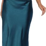 Summer Satin Maxi Dresses for Women 2025 Cowl Neck Ruched Silk Formal Wedding Guest Bridesmaid Slip Dress with Slit