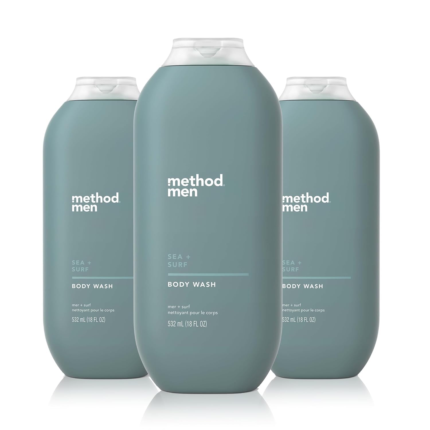 Method Men Body Wash, Sea and Surf Scent, Paraben and Phthalate Free, Quick-Lathering Cleansers, Cruelty Free, 18 oz (Pack of 3) Method Men Body Wash, Sea and Surf Scent, Paraben and Phthalate Free, Quick-Lathering Cleansers, Cruelty Free, 18 oz (Pack of 3)